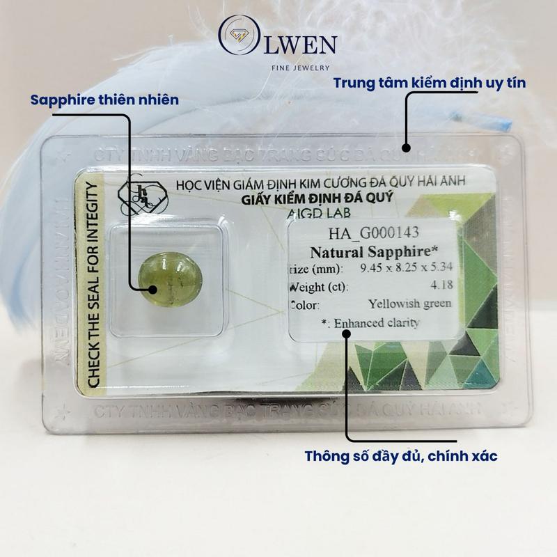 HA_G000143 - Đá Sa-Phia Thiên Nhiên - 4.18 ct 1