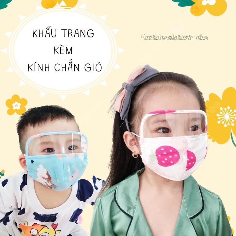 Combo 3-5 Chiếc Khẩu Trang Xô Muslin Có Kính Chắn Gió Bụi,... Mềm Mại Cho Bé Từ 6 tháng -18 tháng tuổi Bóc Lớp Bảo Vệ Kính Trước Khi Dùng