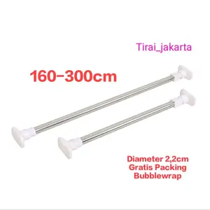 tiang gantungan flexible tanpa paku/ STAINLES P 160-300CM / tiang horden / tiang jemuran /tiang serbaguna kamar mandi toilet dapur jendela gordeng/ tongkat fleksibel/ pipa tiang gorden/ tiang fleksibel stainles/ tongkat fleksibel stainles Shower