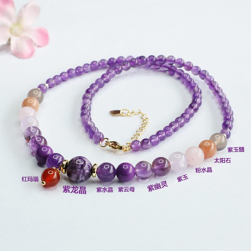 Product Introduction of Divine Nine Purple Fire Crystal Necklace for Dragon Year 3