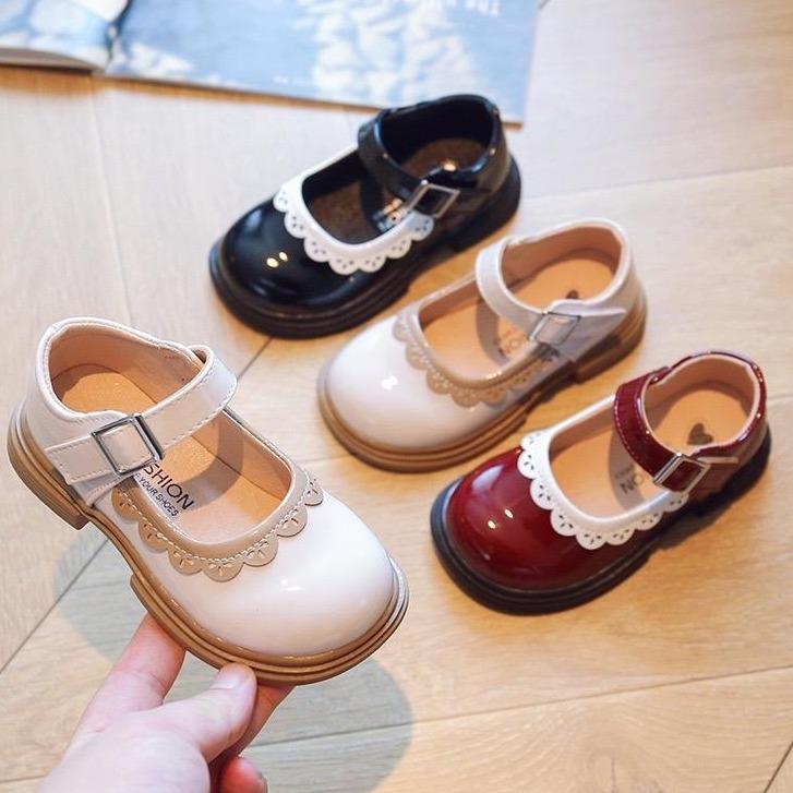 Giày búp bê bé gái da mềm 2-11 tuổi viền bèo Cho Bé Sandal Dép Sandal H166