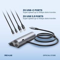 Gambar Rexus RXT-401 Hub USB C 4 in 1 Docking Station dengan 2 Port USB-C & 2 Port USB 3.0 Super Speed 5Gbps Casing Aluminium Alloy Premium - Converter REXUS Type C 4IN1 RXT 401 dari GGSTORESBY Kota Surabaya 3 Tokopedia