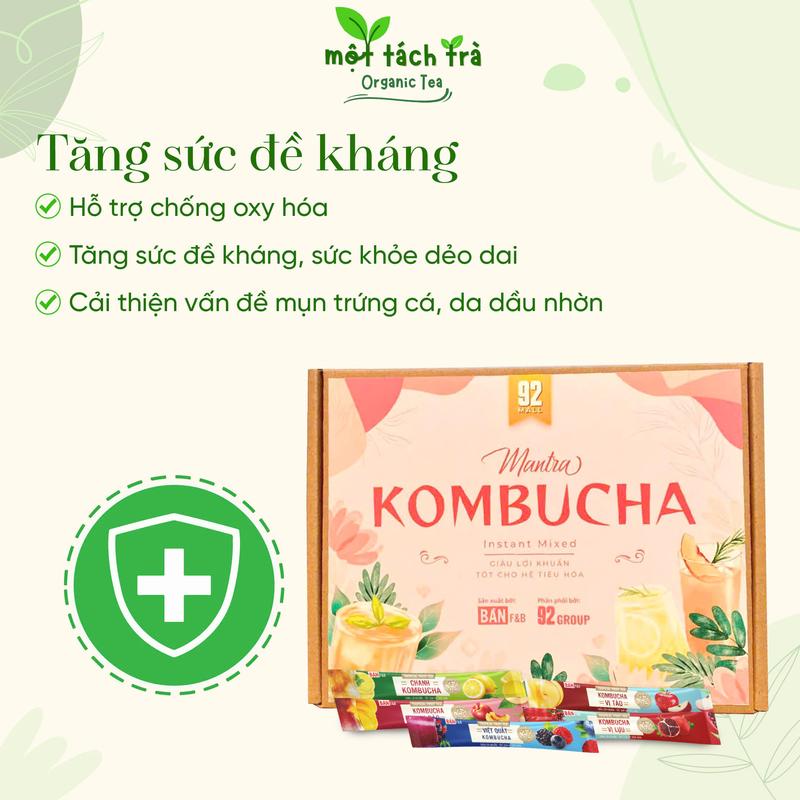 [TẶNG BÌNH] Trà Kombucha Mix Vị Chanh, Đào, Việt Quất, Táo, Lựu Thương Hiệu Bản F&B - Tặng BÌNH NGẪU NHIÊN 4