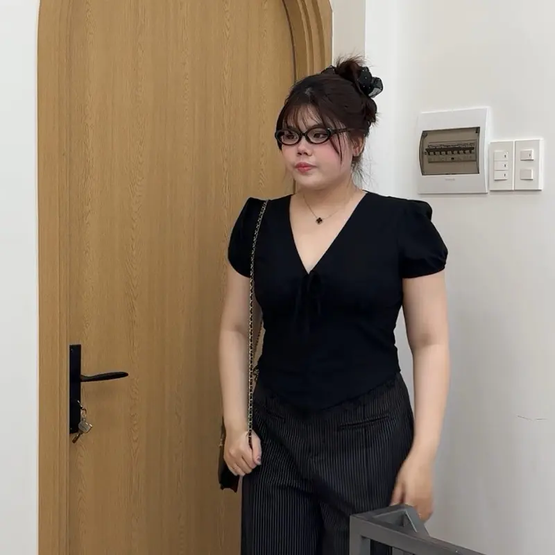 B372 - ÁO LINEN VẠT V BASIC 3 MÀU (Có size 4X)