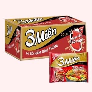 Thùng mì Tôm Ba Miền vị bò hầm rau thơm 30gói x 75g