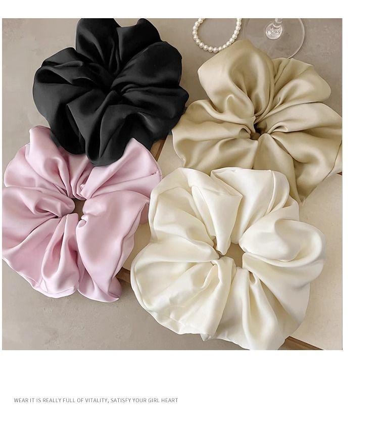 Product Introduction of Scrunchie Satin, Cỡ Lớn, Phong Cách Pháp, Dây Buộc Tóc Thanh Lịch, Phụ Kiện Tóc Búi Tóc Đơn Giản, Cho Bé Gái Và Phụ Nữ 8