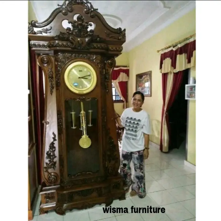 Jam hias jati Lemari jam jati