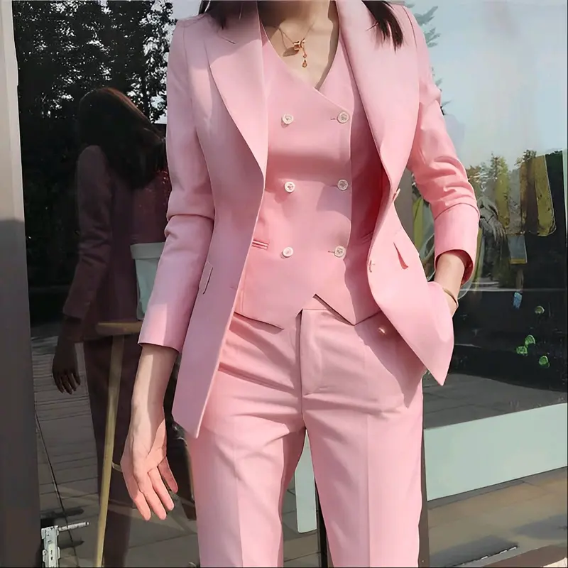 Jas Blazer Wanita pink Blazer & Celana / Setelan Resmi Wanita / Blazer Wanita Kerja Polos 0