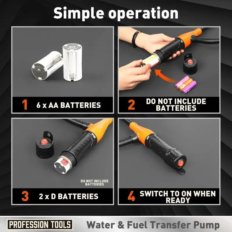 Portable Car Fuel Extractor, Car Fuel Pump, Liquid Transfer Pump with Flow Control Nozzle, Suitable for Gasoline, Diesel, Coal Oil, Non-petroleum Oil 3