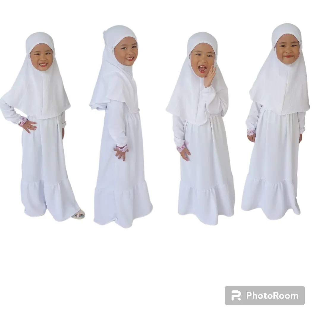 SET KERUDUNG GAMIS ANAK//GAMIS ANAK POLOS CRINGKEL AIRFLOW