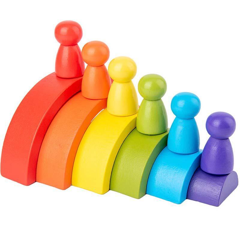 Montessori Toddler Wooden Rainbow Stacker Large Nesting Puzzle - TikTok ...