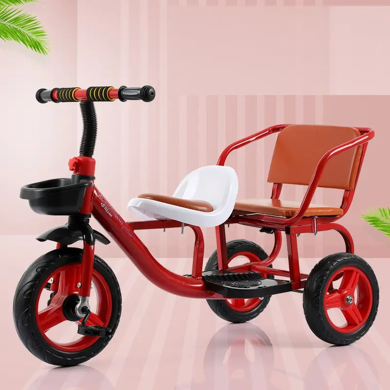 Xe đạp xích lô cỡ đại 2 ghế cho bé 2-6 tuổi - xe đạp 3 bánh trẻ em 2