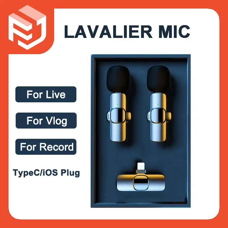 K9 Wireless Microphone for phone Lavalier Microphone Live Vlogging Microphone for Video Recoding Interview