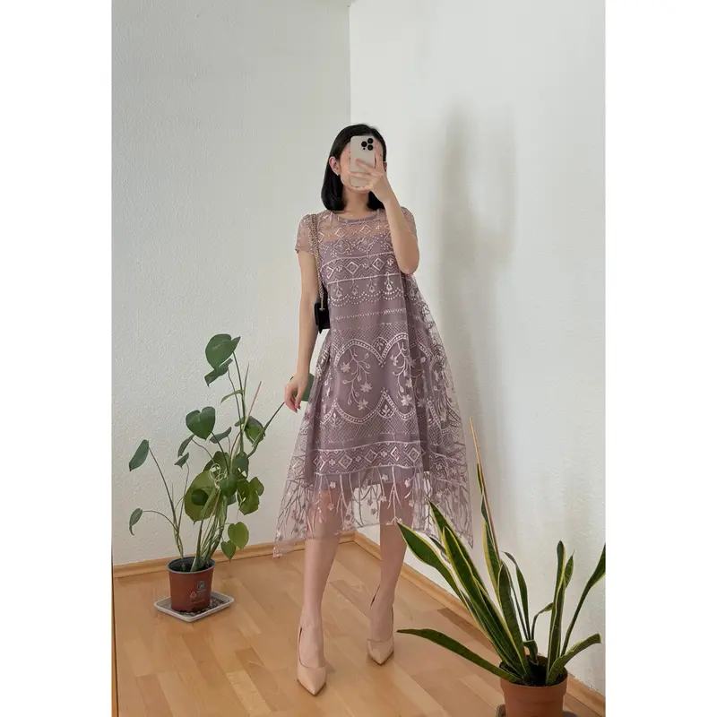 chinese dress ladies Jumpsuit Brokat – anahata designs/infiniti now main image 1