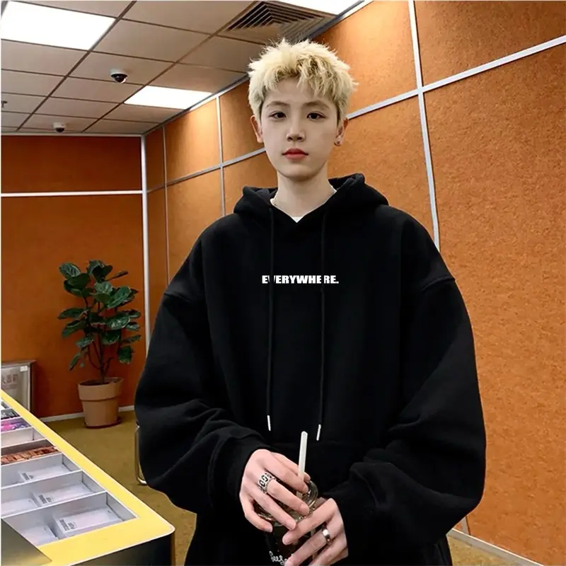 Áo hoodie EVERYWHERE unisex nam nữ vải nỉ bông Menswear Dài Tay Tay Dài 4