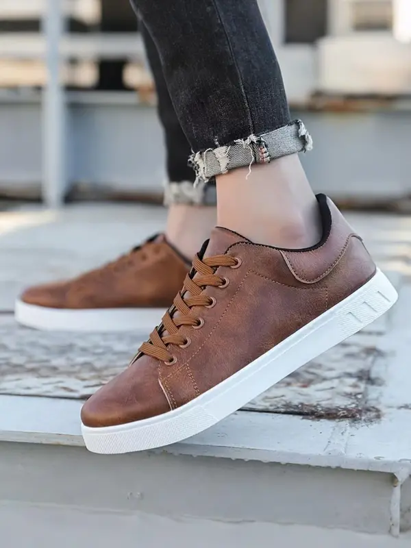 Men's Fashionable Lace Up Low Top Sneakers, Casual Breathable Lightweight Comfortable Sports Running Shoes, Male All-match Round Toe Shoes for Daily Wear 7