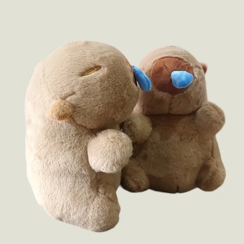 Gấu Bông Chuột Lang Nước (Mũi Liền) Đồ Chơi Thú Nhồi Bông  Capybara Mềm Mịn Dễ Thương kích thước 30 cm Thú Bông  Capy Bara có 2 màu hồng ,nâu To Toy Phát Nhạc 1