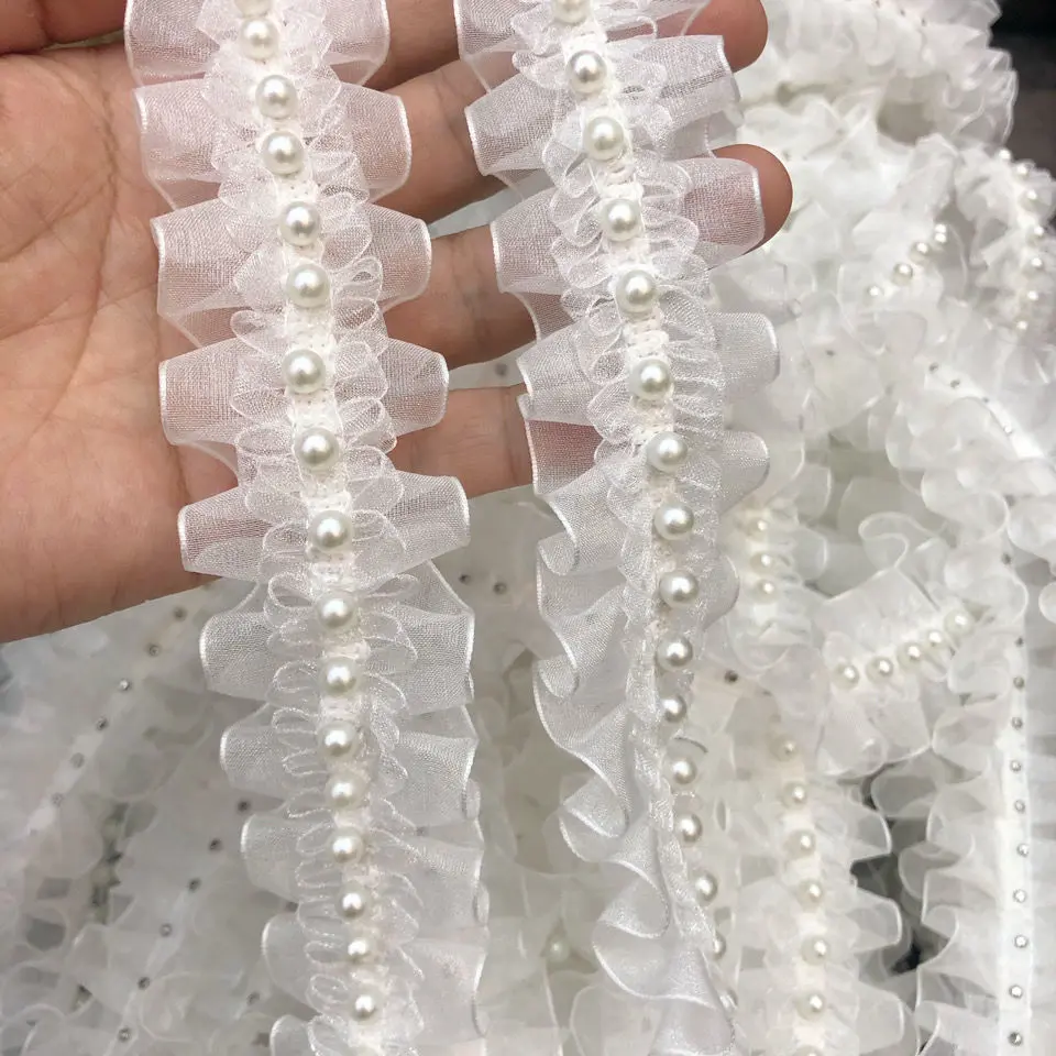 Ren Hạt Trắng, Thiết Kế Viền Cổ Áo Quần Áo Gấp Gọn Đính Cườm, Phụ Kiện Giày Tự Làm, Hàng Mới Về, 2025