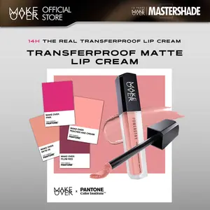 MAKE OVER Powerstay Transferproof Matte Lip Cream 4.5g - Lipcream x PANTONE Tahan Lama 14 Jam Tidak Kering Ringan Kissproof Ombre Lips Color Nude Lipstick Matte 14H Make Up Long Lasting Somethin Time Less Stain w Maybe Euphoria
