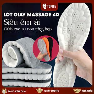 Lót giày massage chân 4D cao cấp cho vận động mạnh, lưu thông cửu huyệt, 3 lớp đàn hồi,thấm hút, thoáng khí  LG05