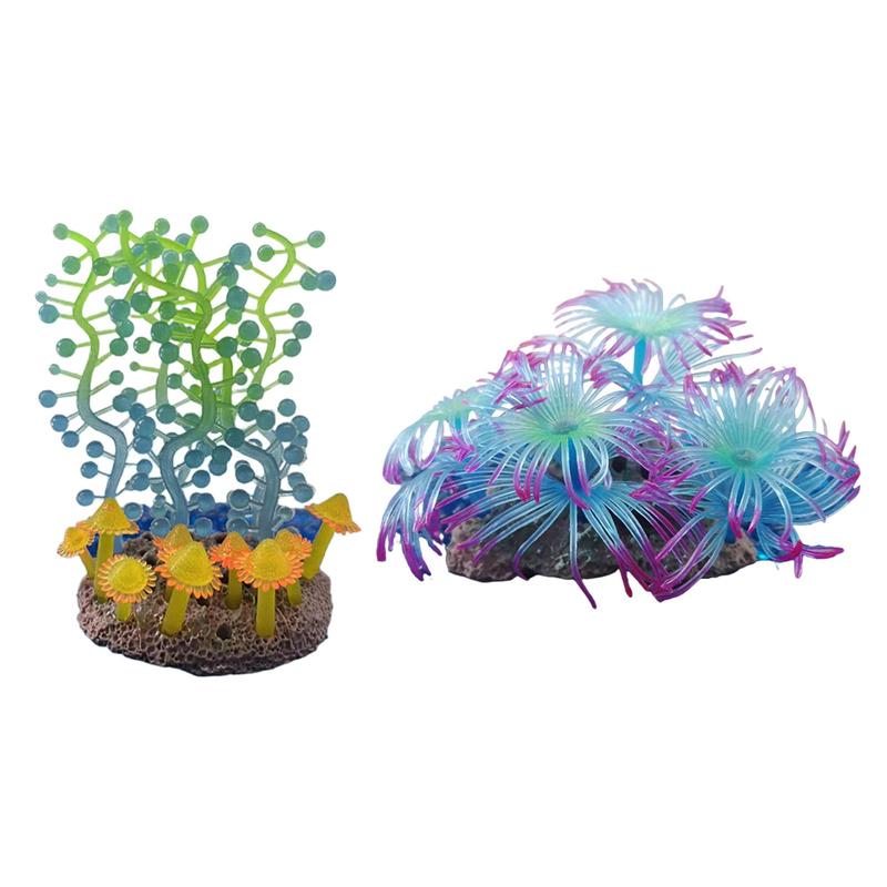 HEHUS quarium Plants Artificial Fish for Tank Decorations Small Plants with Suction C 6