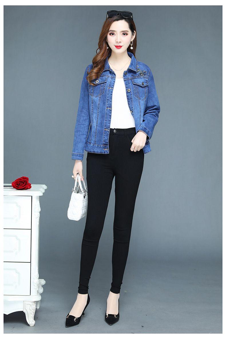 Product Introduction of Áo Khoác Denim Ngắn Thêu, Dành Cho Phụ Nữ Trung Niên, Áo Khoác Mùa Xuân Và Mùa Thu Mới, Áo Khoác Quần Áo Mùa Xuân Thường Ngày Phong Cách 2024 4
