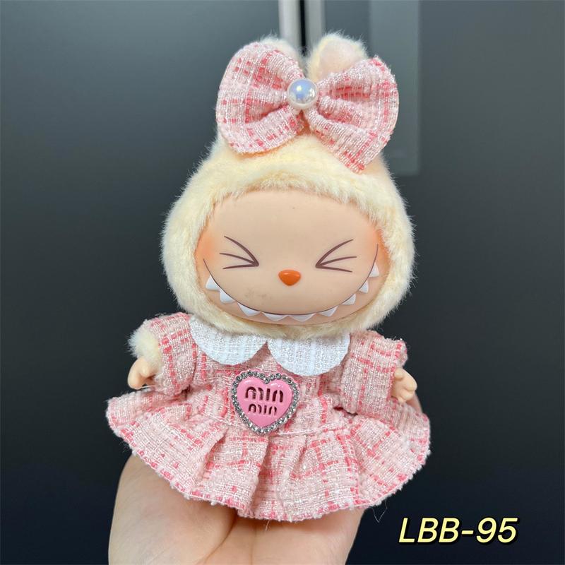 Product Introduction of Labubu Doll Clothes Vinyl Labubu 17cm Plush Toy Cute Dress-Up Casual Outfit Skirt Plush Toy Clothes 12