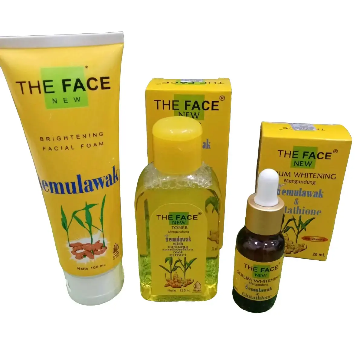 Paket The face 3in1 Temulawak (facial foam serum toner) Wajah Oily Cleansing Cleaning Berminyak Cleanser Berjerawat Acid