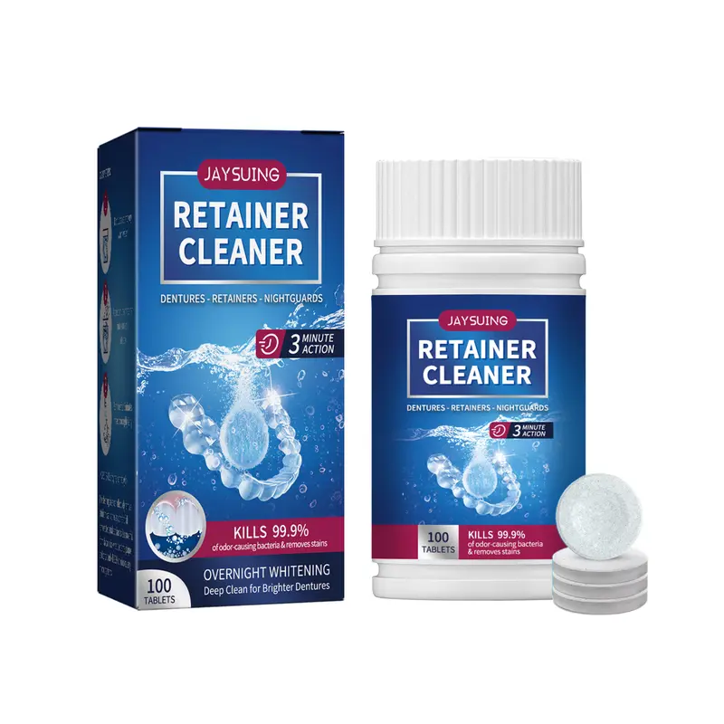 Jaysuing dentures cleaning tablets dazzle white dentures fresh breath oral care cleaning tablets 0