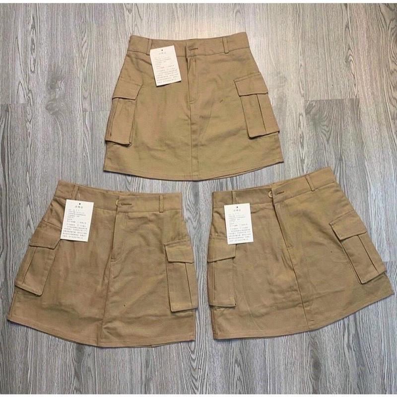 Chân Váy Kaki Túi Hộp Trẻ Trung Năng Động,váy dáng A Đứng Form có Quần Bảo Hộ Women Đen 5