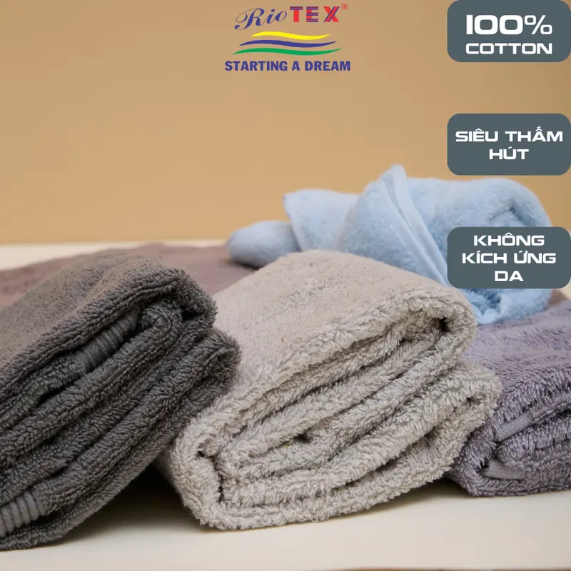 (giao màu ngẫu nhiên) Combo 5 khăn mặt cotton 34x78cm mềm mịn thấm hút không xù lông không ra màu Nhà Tắm 1