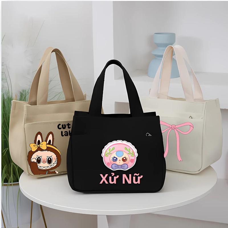 Túi vải canvas 12 cung Hoàng Đạo mini xách tay nhiều màu họa tiết dễ thương có thể đựng đồ Bag Hoa Nữ Tote Đeo Vai Chữ Nhật Hình Chữ Nhật