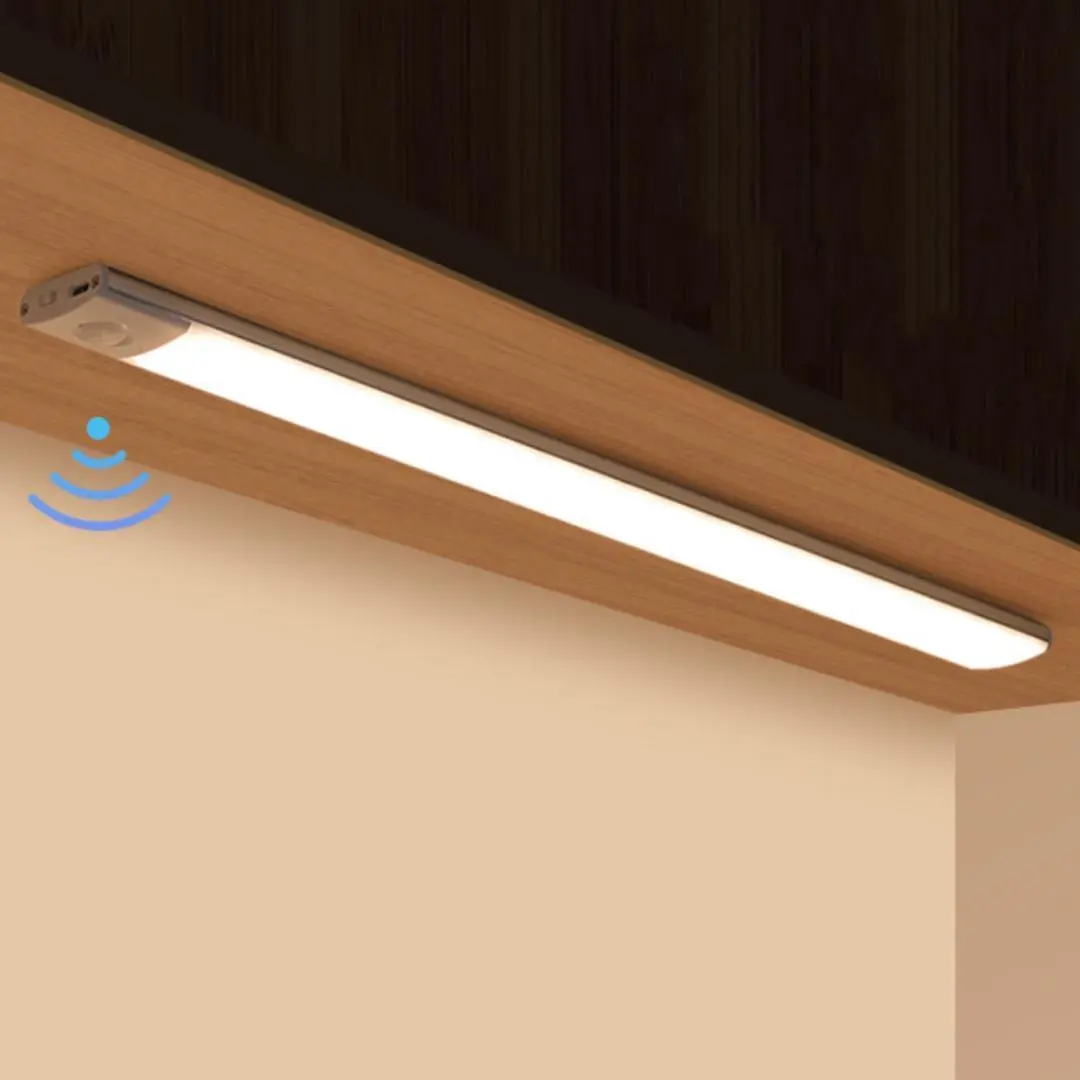 USB Rechargeable Wireless Under Cabinet Light, LED Smart Human Body Sensor LED Light, Magnetic Self-adhesive Wardrobe Light for Dresser Room Kitchen Table