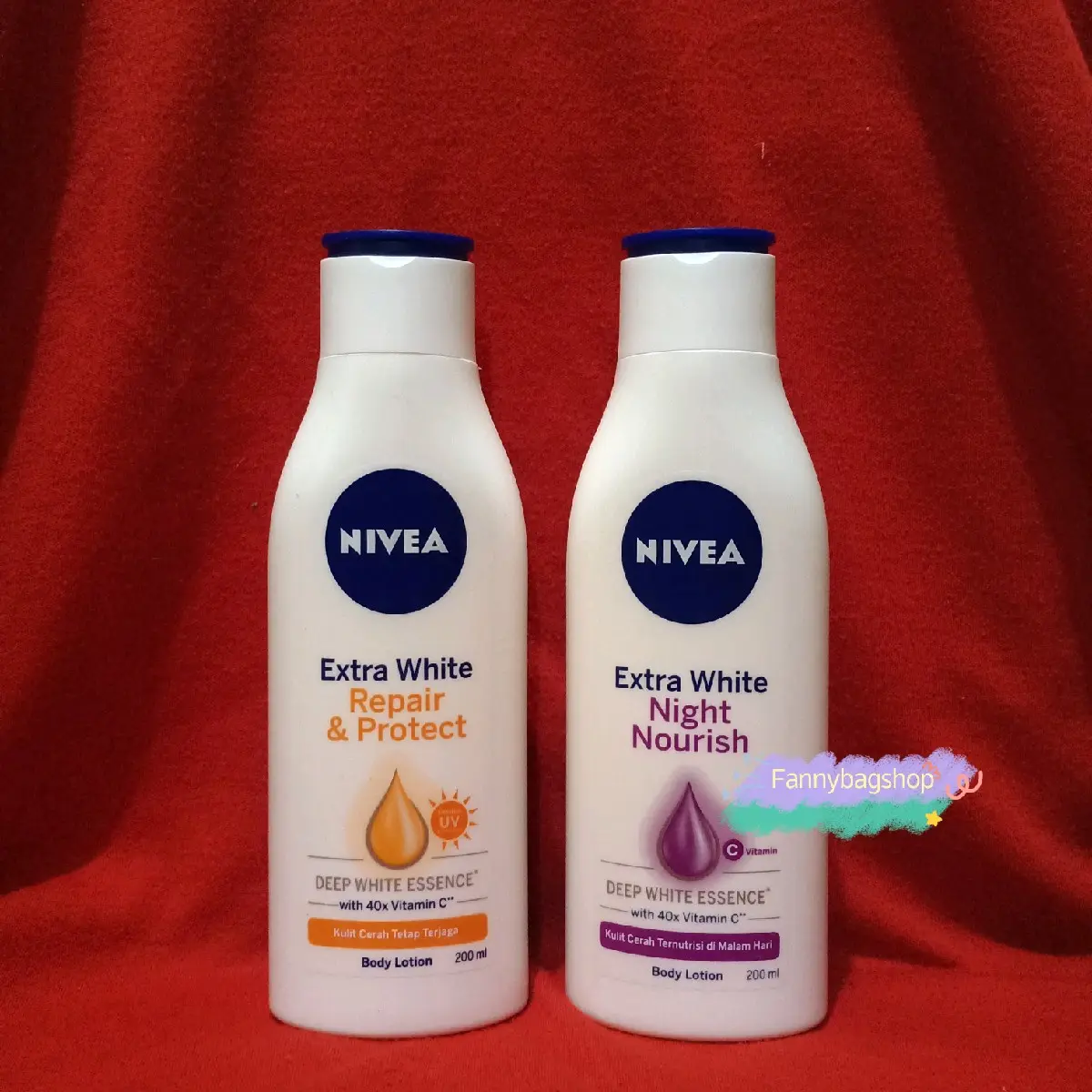 [Paket Pagi dan Malam] Nivea Body Lotion Repair&Protect dan Night Nourish 200ml