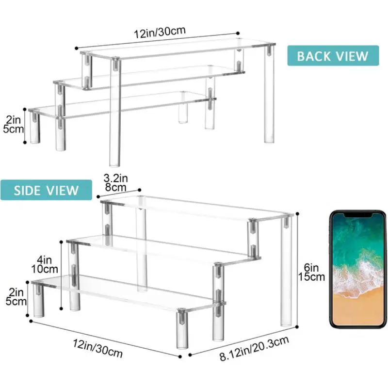 Acrylic Cupcake Display Stand, 3-layer Clear Cupcake Display Rack, Multifunctional Cake Display Stand for Dessert, Cosmetic, Small Ornament, Decor 1
