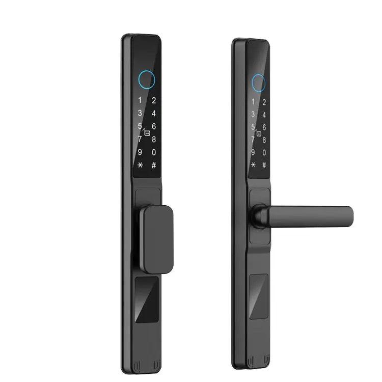 Khóa thông minh chống nước vân tay, thẻ từ, app tuya, mật mã chuyên cho cửa nhôm kính - nhận lắp đặt