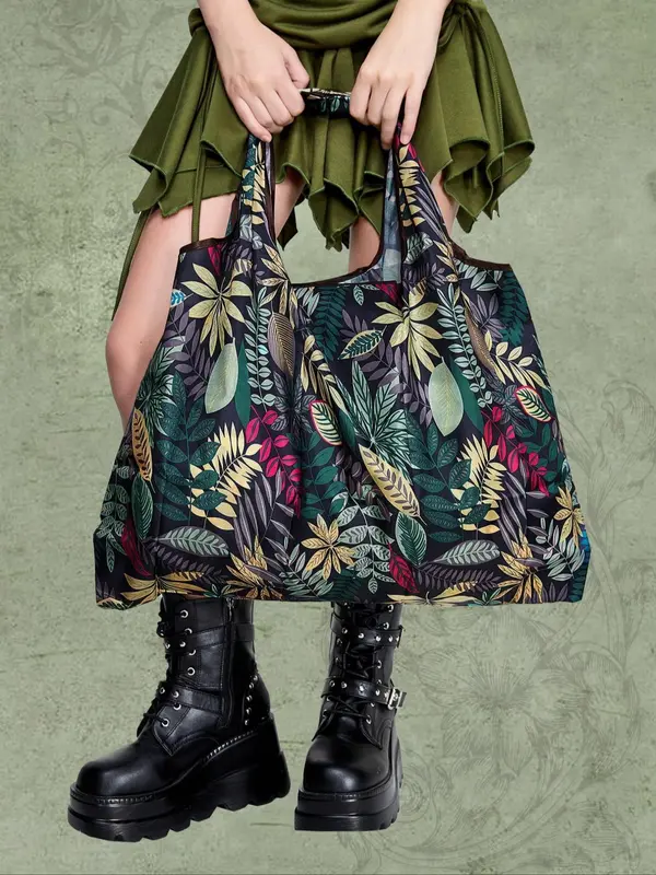 Trendy All Over Print Large Capacity Tote Bag,  Casual All-match Shopping Bag for Women & Men, Portable Outdoor Shopping Street Shopping Bag 0