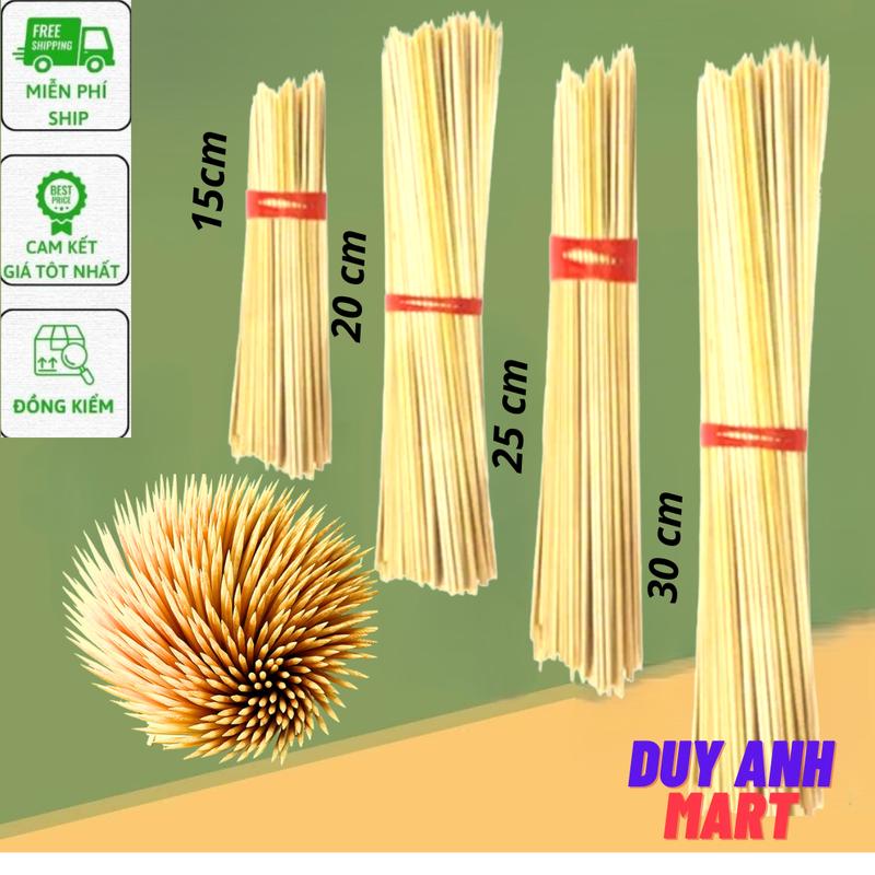 Que Xiên Tre Nướng Thịt, Xúc Xích [1 kg, 500 g] Đủ Size 15cm, 17cm, 20cm, 24cm, 28cm, 30cm