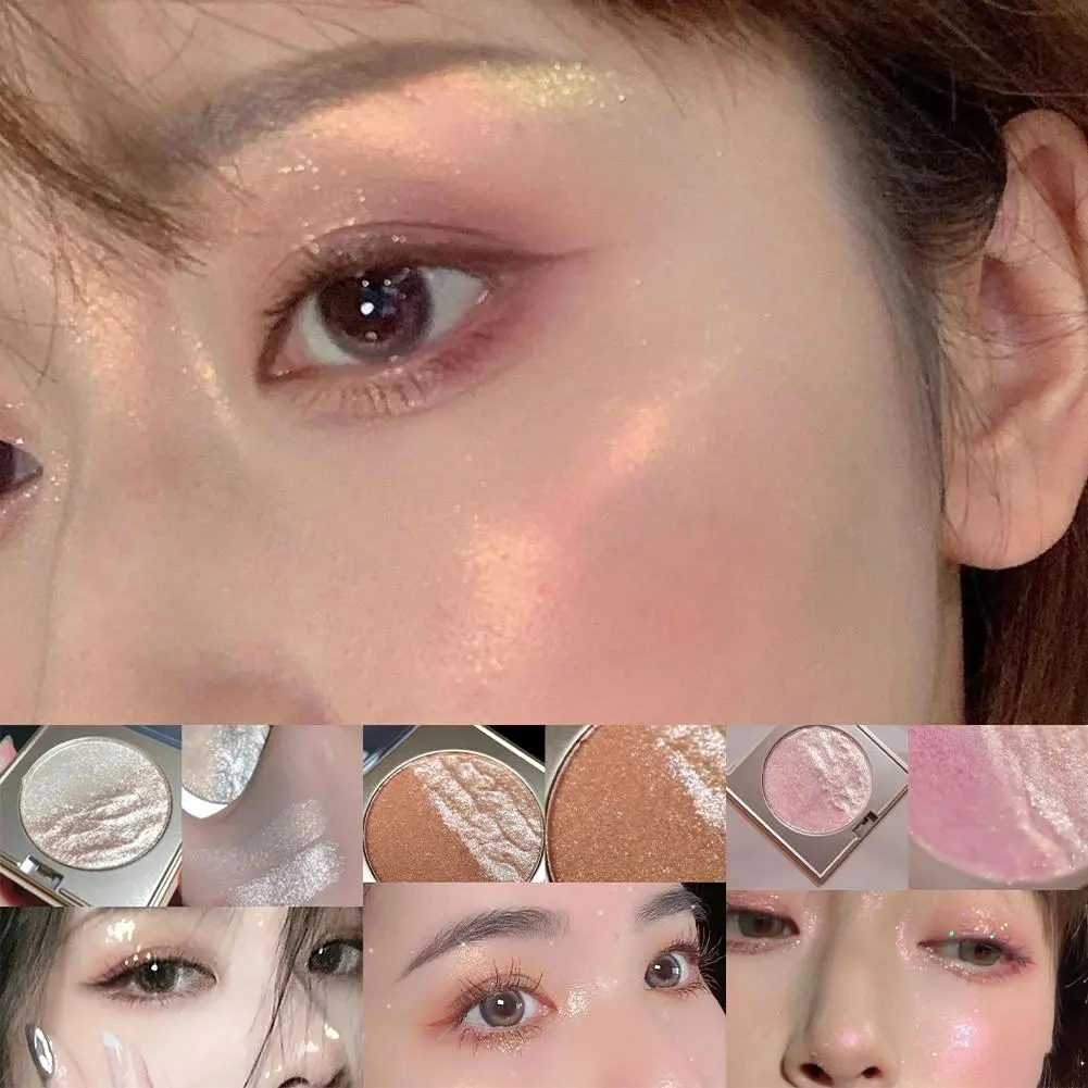 1pc Glitter Eyeshadow Water Light Broken Feeling Long Lasting Waterproof Eyeshadow Pearlescent Glitter Highlighter Makeup