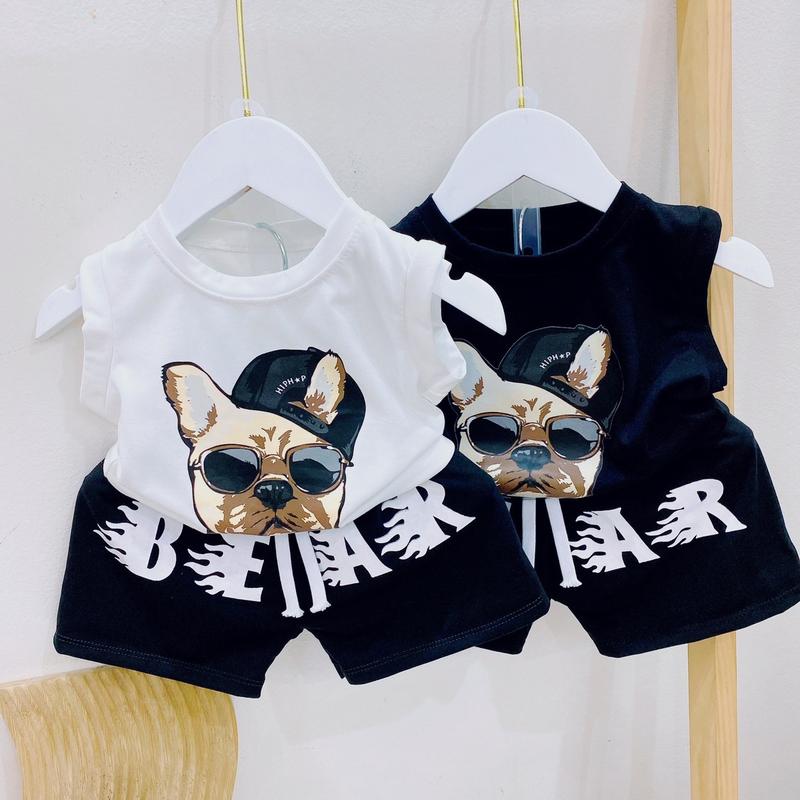 BỘ QUẦN ÁO BA LỖ PITBULL 5D SIÊU NGẦU CHO BÉ TRAI 8-18kg