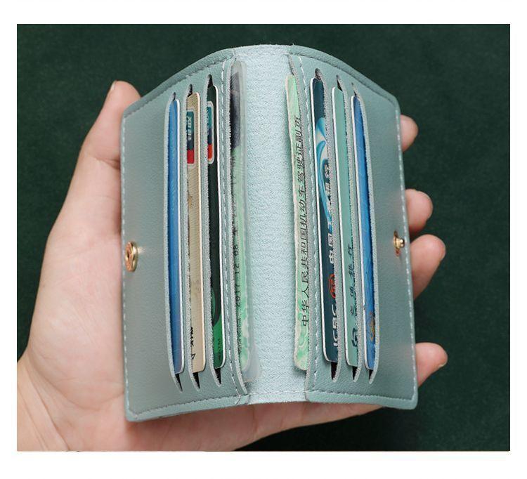 Product Introduction of Card Holder Real Soft Leather Short Small Bank ID Card Holder Driver's License Wallet Simple Light Anti-Degaussing Card Clamp 8