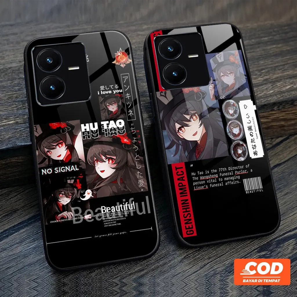 SoftCase Glass Kaca FOR ALLTYPE - TemperedCaseGlass Motif ANIME HU TAO - AYPOX -059 Case Casing Silikon Silicon Hardcase