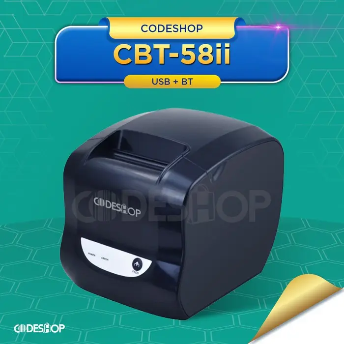 PRINTER KASIR THERMAL CODESHOP CBT-58II STRUK 58MM | HITAM | PUTIH Portable Label 0