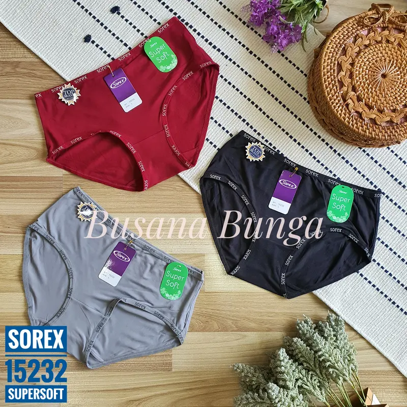 Sorex (3pc, 6pc, 12pc) CD/Celana Dalam Wanita 15232 SuperSoft 2