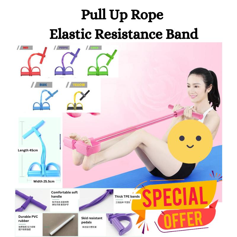 【SalesWithJoy 4 Ropes Pull Rope Elastic Resistance band Exercise Body Home Fitness Sit Up Abdominal Workout Equipment