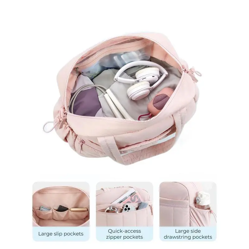 Túi ba lô du lịch, Bagsmart, túi tập thể dục cho phụ nữ, có túi ướt, túi mang theo cuối tuần, không thấm nước, thích hợp cho tập thể dục và tập thể dục thể thao, màu be 2