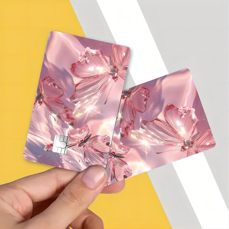 Butterfly Pattern Card Skin Sticker, Removable Self Adhesive Card Decorative Sticker, Suitable for Credit Card, Bank Card, Savings Card, Bus Card 5