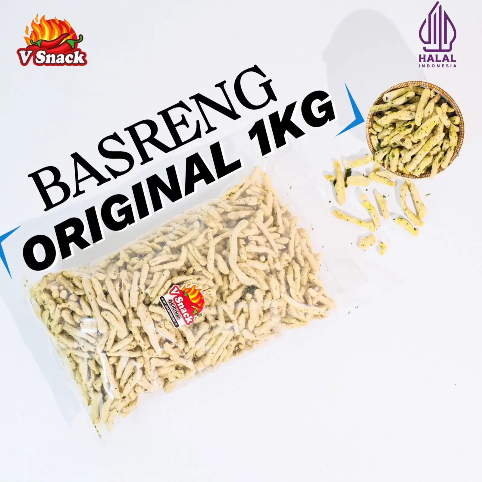 Basreng original jeruk purut 1kg Kering Makanan Food Snacks Goreng