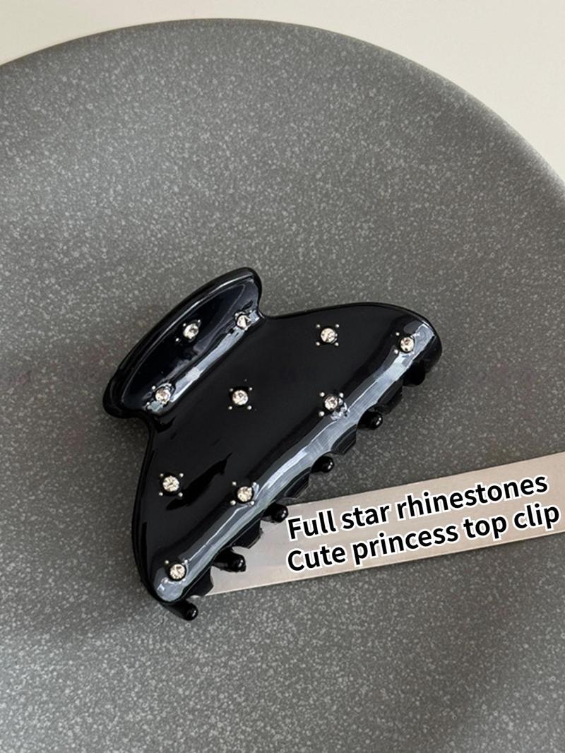 Product Introduction of Cute Star Design Rhinestone Decor Hair Claws, Elegant Hair Accessories for Women & Girls, Minimalist Headwear Suitable for Thick Hair 6