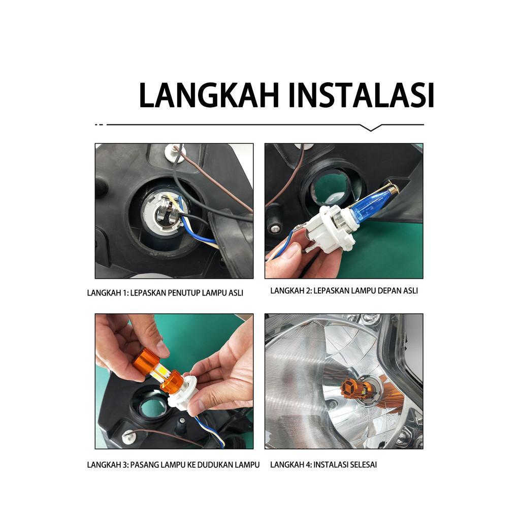 Lampu LED Motor Super Terang H6 M5 P15D - Bohlam Canbus 12V 6000K untuk Lampu Depan Motor, Tahan Lama, Anti Silau, Plug & Play